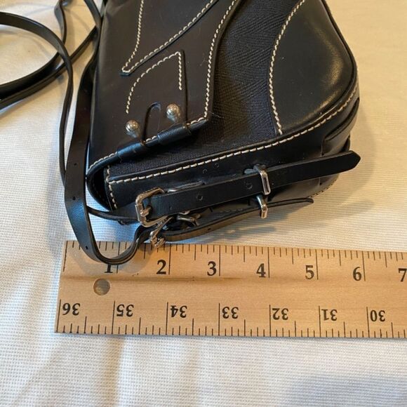 Vintage Fendi Black Leather And Canvas Baguette Shoulder Handbag Purse NWOT - Picture 13 of 15